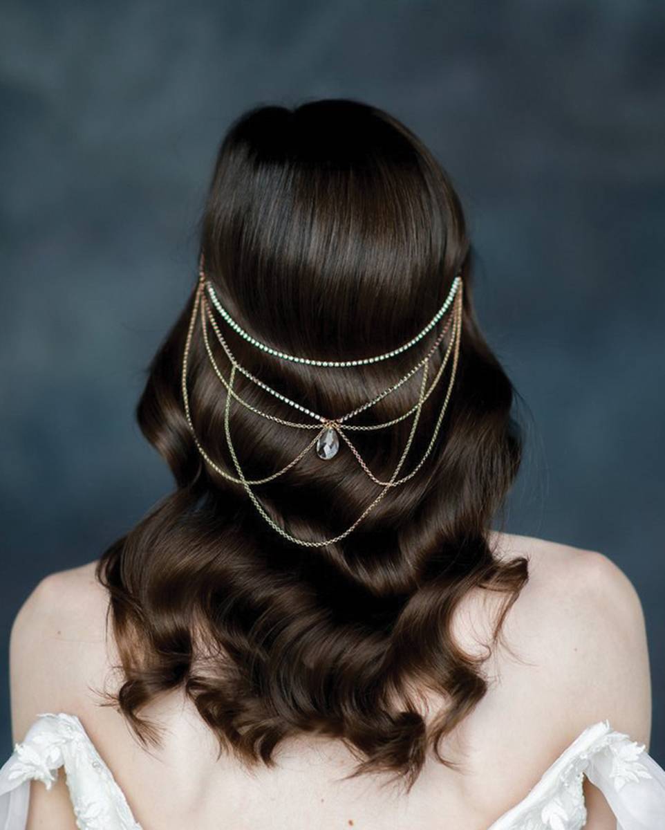 Myra crystal hair chain