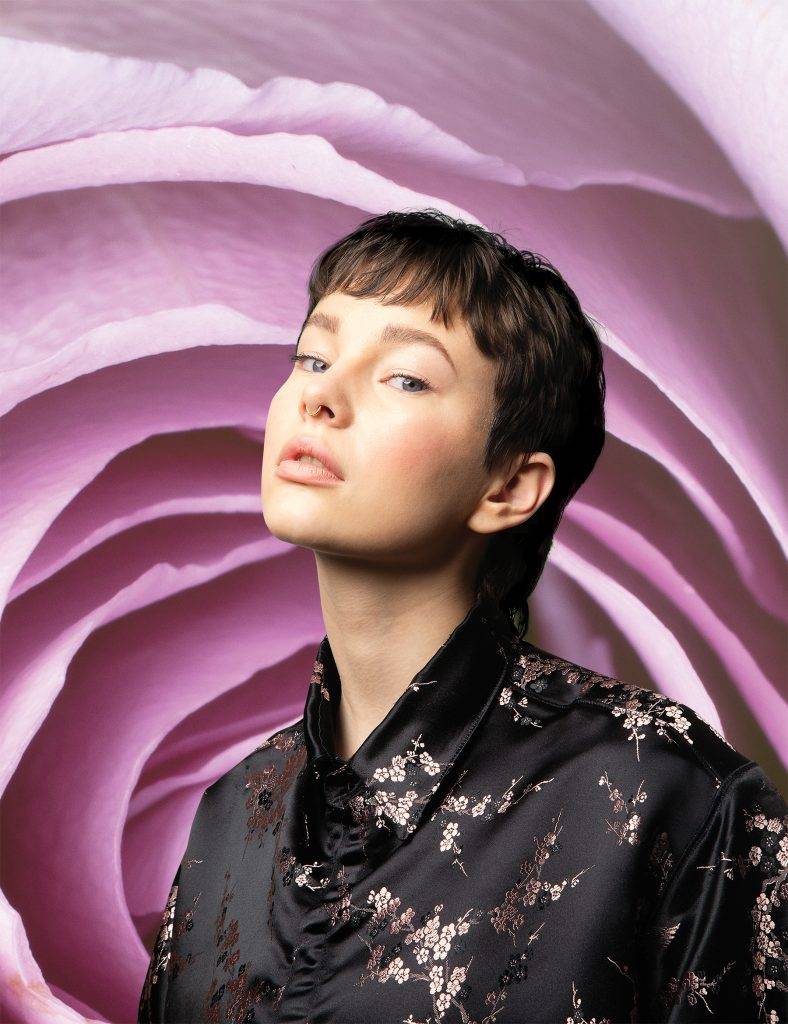 Custom made S6 silk brocade button- down shirt, designed by Julia Bose, available through @jsbose on Instagram.