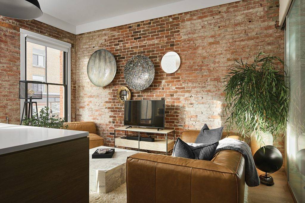 Curtis Vertefeuille's living room in his downtown Victoria condo.