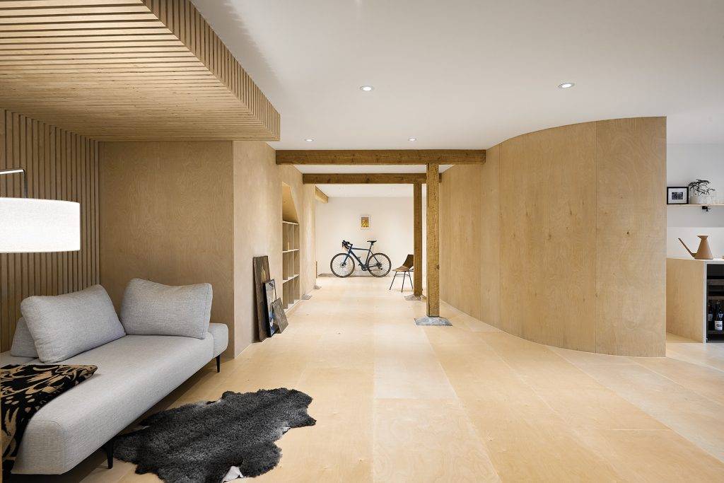 Greg Stogdon's home office space made from plywood