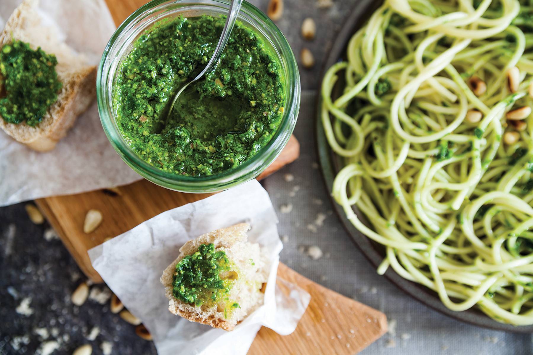 Wild garlic pesto with pine nuts