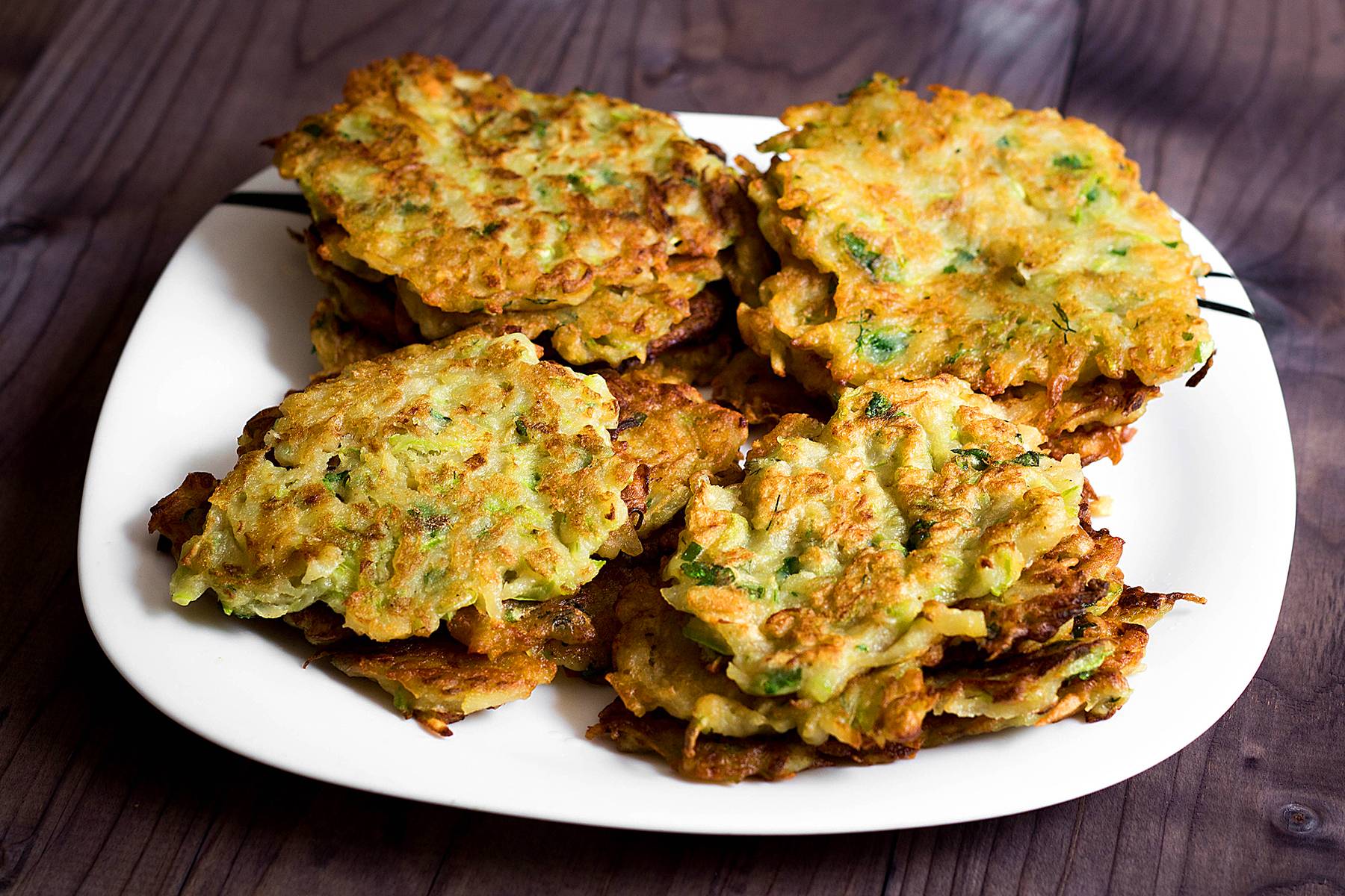 Zucchini pancakes with herbs