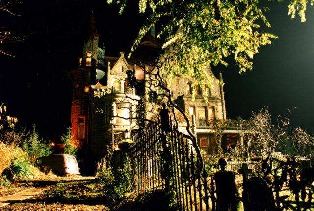 Craigdarroch Castle lit up at night
