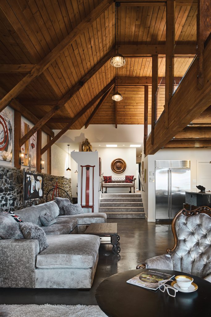 living room of downtown Victoria penthouse