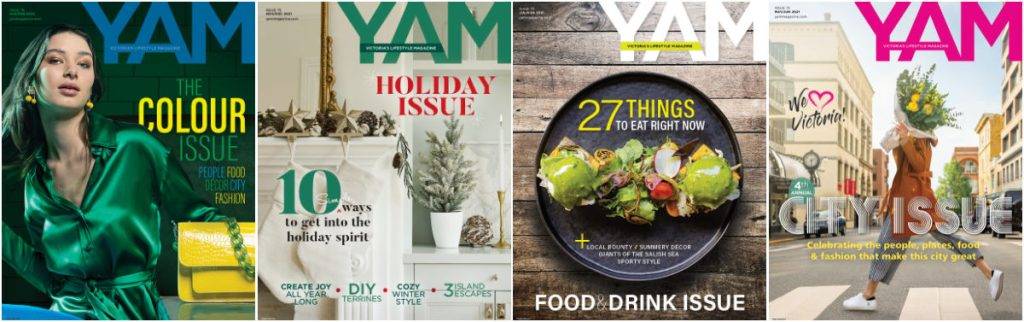 collage of covers of YAM magazine