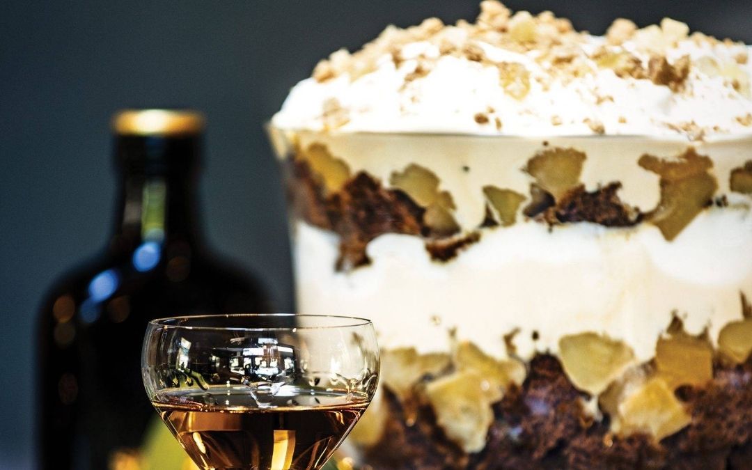 Trifle made from Gingerbread Pear and Dulce de Leche