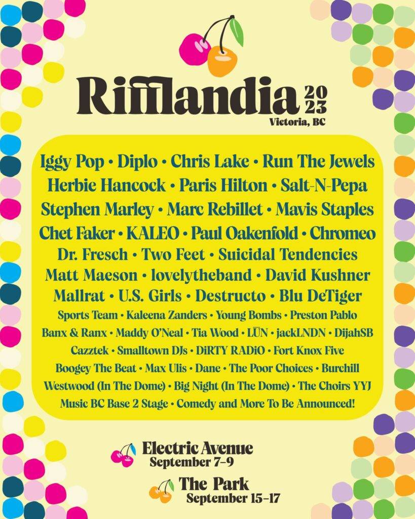 Rifflandia Festival Victoria, BC - September 2023 Line Up