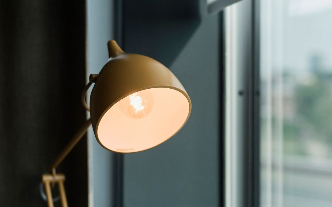 desk lamp in a home office