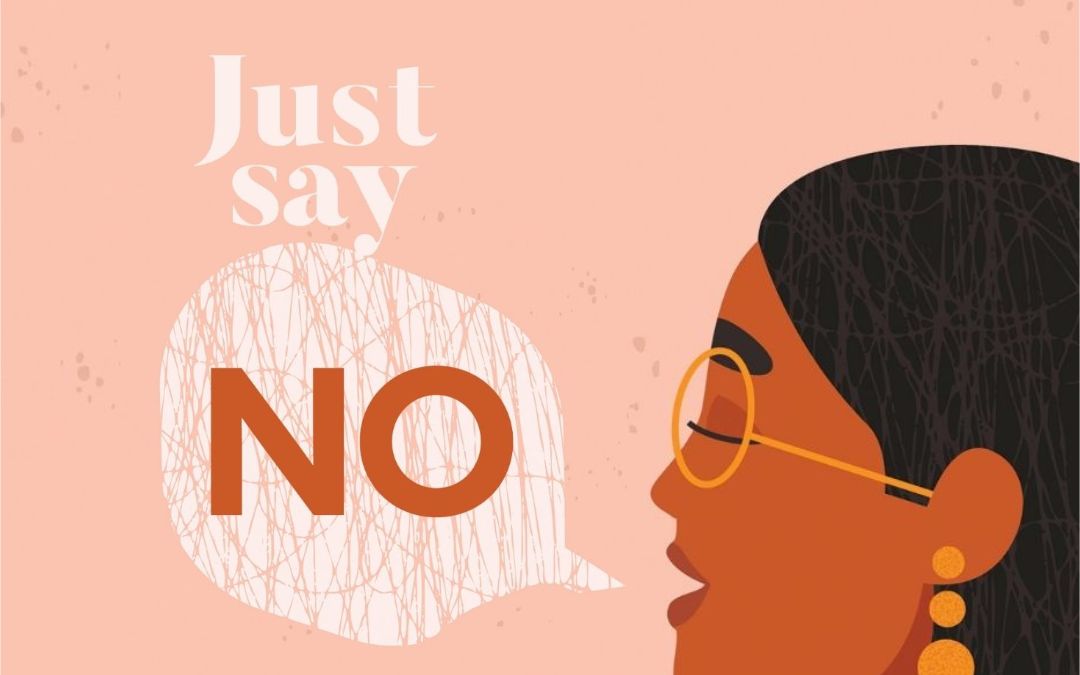 a woman saying no