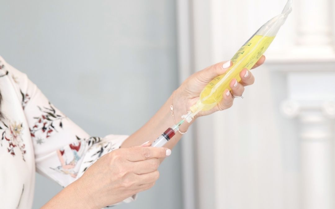 preparing IV therapy at Hydrate Wellness Centre